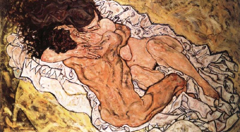 Egon Schiele the embrace oil painting image